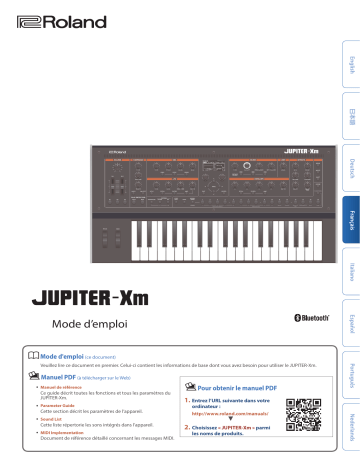 Roland JUPITER-Xm Synthétiseur Manuel du propriétaire | Fixfr