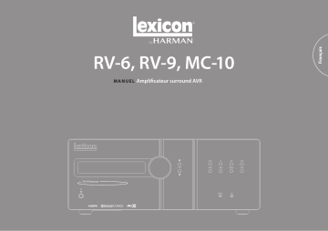 Lexicon RV-6 | Lexicon Lexicon RV-9 Class G Immersive Surround Sound AVR Manuel du propriétaire | Fixfr