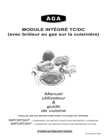 AGA TC DC Module with Gas Top Users Guide Manuel du propriétaire | Fixfr