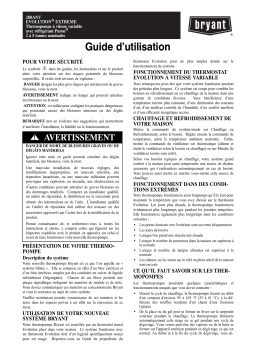Bryant 280A Evolution™ Extreme Variable-Speed Manuel du propriétaire