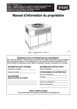 Bryant 577C Legacy™ Line Gas Heat/electric Cool Systems Manuel du propriétaire