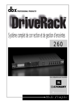 dbx DriveRack 260 Manuel du propriétaire