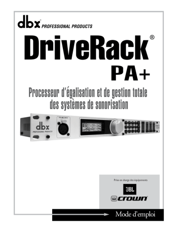 dbx DriveRack PA Manuel du propriétaire | Fixfr