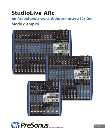 PRESONUS StudioLive AR12c Manuel du propriétaire | Fixfr