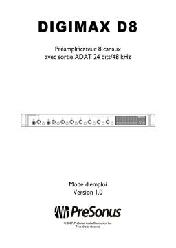 PRESONUS DigiMax D8 Manuel du propriétaire