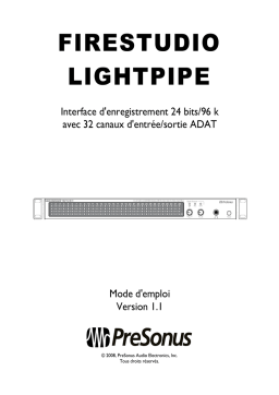 PRESONUS FireStudio Lightpipe Manuel du propriétaire