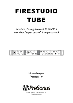 PRESONUS FIRESTUDIO TUBE Manuel du propriétaire