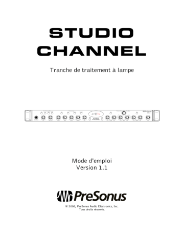 PRESONUS Studio Channel Manuel du propriétaire | Fixfr