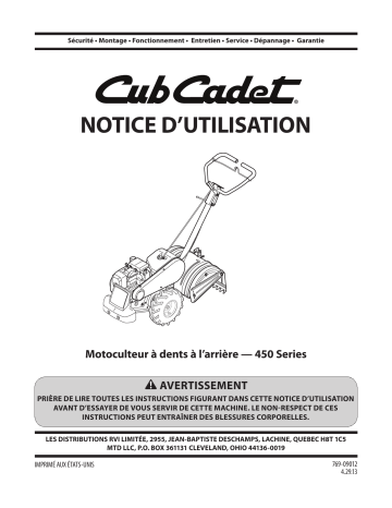 Cub Cadet 21AB455C710 RT 65 H Manuel du propriétaire | Fixfr