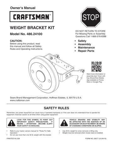 Craftsman 24100 Manuel du propriétaire | Fixfr