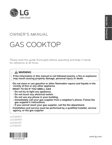 LG LCG3611ST Manuel du propriétaire | Fixfr