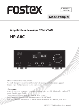 Fostex HP-A8C Manuel du propriétaire