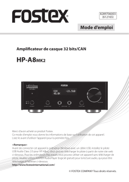 Fostex HP-A8mk2 Manuel du propriétaire