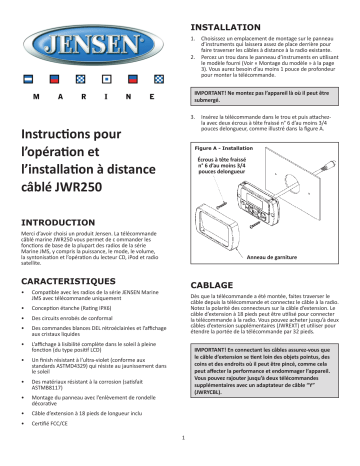 Voyager JWR250 Manuel du propriétaire | Fixfr