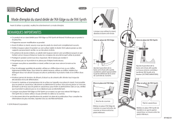 Roland ST-AX2 Keytar Stand Manuel du propriétaire | Fixfr