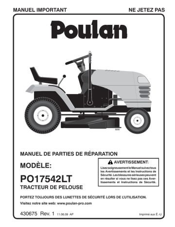 Poulan PO17542LT Manuel utilisateur | Fixfr