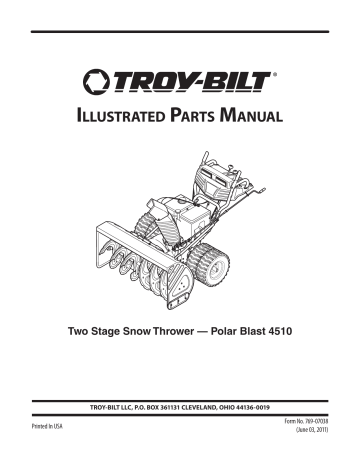 Troy-Bilt 31AH97P7766 Polar Blast 4510  Snow Blower  Manuel utilisateur | Fixfr