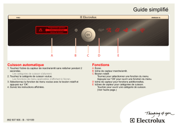 EBSL80ACN | Manuel utilisateur | Electrolux EBSL80ASP Guide de démarrage rapide | Fixfr