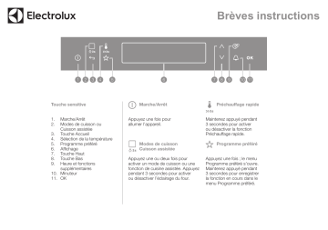 EOC5851FKK | EOC5851FKV | EOC5841FOV | EOC5841FOX | EOC5851FKX | EOC5841FOZ | EOC5851FAX | Manuel utilisateur | Electrolux EOC5851ZOZ Guide de démarrage rapide | Fixfr