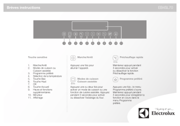 Manuel utilisateur | Electrolux EB4SL70CN Guide de démarrage rapide | Fixfr