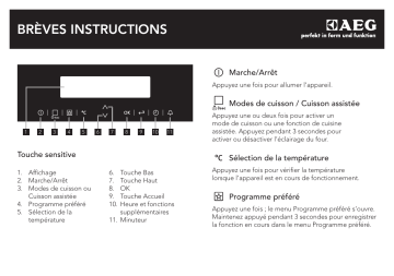 KS8400501M | KS8400521M | Manuel utilisateur | AEG KT8403101M Guide de démarrage rapide | Fixfr