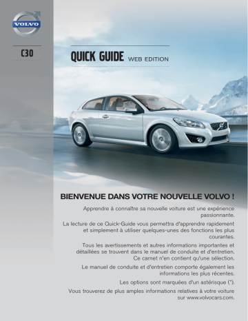 Manuel utilisateur | Volvo C30 2013 Guide de démarrage rapide | Fixfr