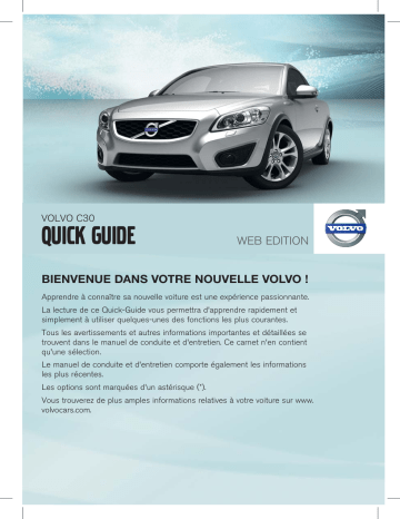 Manuel utilisateur | Volvo C30 2012 Guide de démarrage rapide | Fixfr