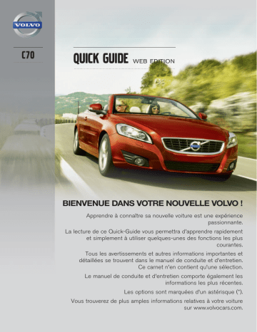 Manuel utilisateur | Volvo C70 2013 Guide de démarrage rapide | Fixfr