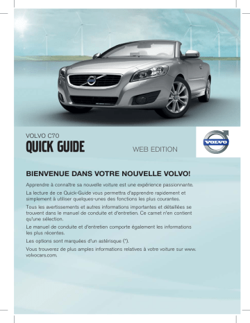 Manuel utilisateur | Volvo C70 2012 Guide de démarrage rapide | Fixfr