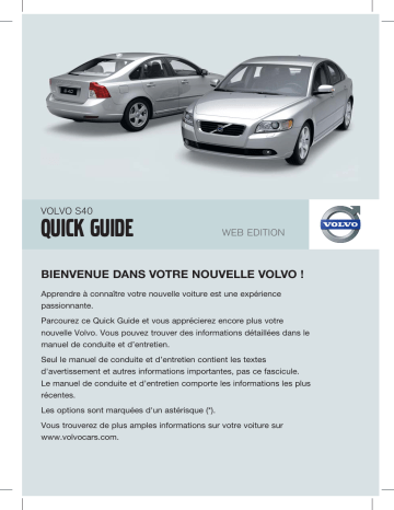 Manuel utilisateur | Volvo S40 2009 Guide de démarrage rapide | Fixfr