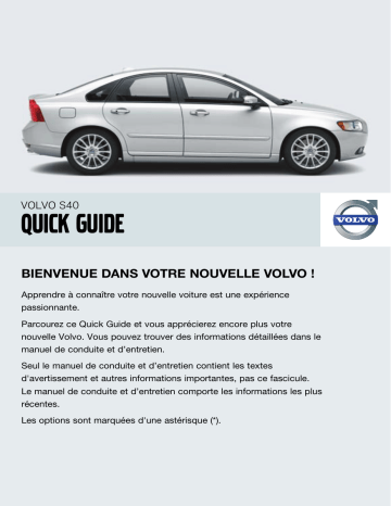 Manuel utilisateur | Volvo S40 2008 Guide de démarrage rapide | Fixfr