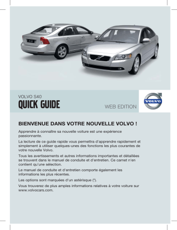 Manuel utilisateur | Volvo S40 2010 Guide de démarrage rapide | Fixfr