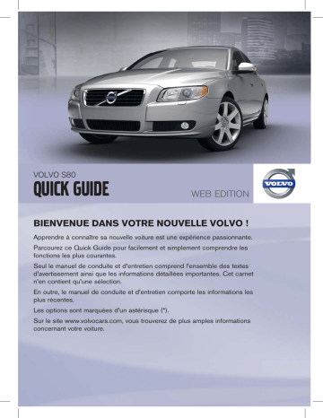 Manuel utilisateur | Volvo S80 2012 Guide de démarrage rapide | Fixfr