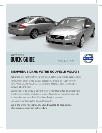 Manuel utilisateur | Volvo S80 2009 Guide de démarrage rapide | Fixfr