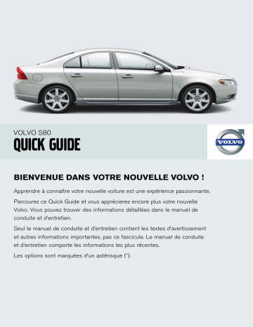 Manuel utilisateur | Volvo S80 2008 Guide de démarrage rapide | Fixfr