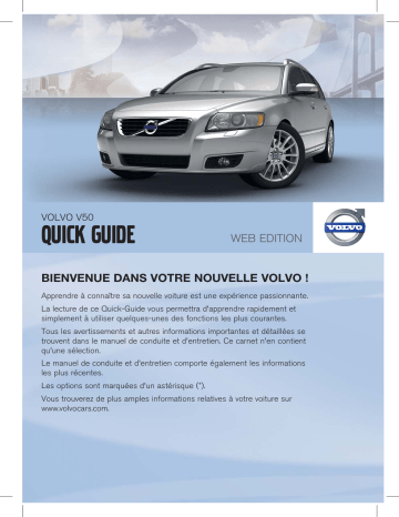 Manuel utilisateur | Volvo V50 2012 Guide de démarrage rapide | Fixfr