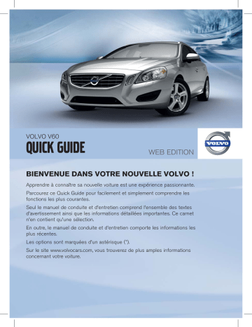 Manuel utilisateur | Volvo V60 2011 Guide de démarrage rapide | Fixfr
