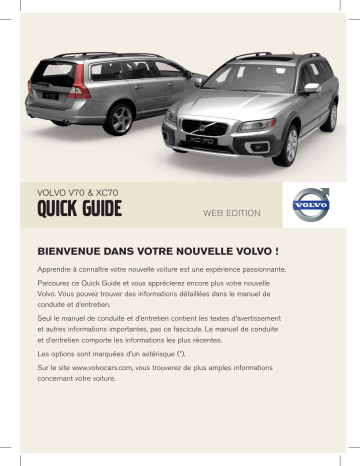 XC70 | Manuel utilisateur | Volvo V70 2009 Guide de démarrage rapide | Fixfr