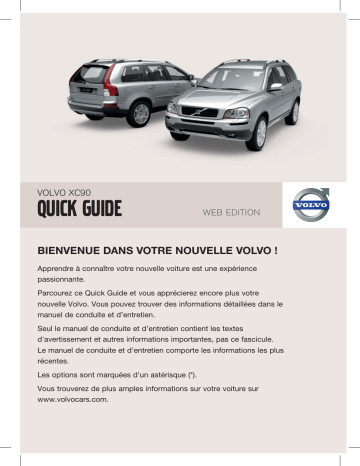 Manuel utilisateur | Volvo XC90 2009 Guide de démarrage rapide | Fixfr