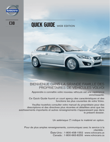 Manuel utilisateur | Volvo C30 2013 Guide de démarrage rapide | Fixfr