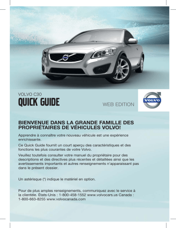 Manuel utilisateur | Volvo C30 2012 Early Guide de démarrage rapide | Fixfr