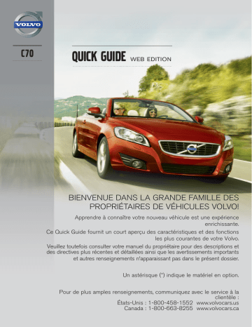 Manuel utilisateur | Volvo C70 2013 Early Guide de démarrage rapide | Fixfr