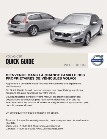 Manuel utilisateur | Volvo C30 2010 Late Guide de démarrage rapide | Fixfr