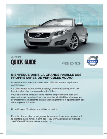 Manuel utilisateur | Volvo C70 2011 Early Guide de démarrage rapide | Fixfr