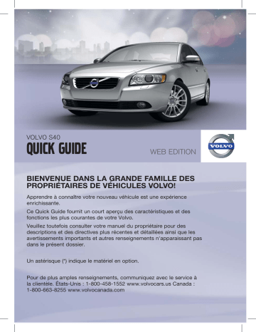 Manuel utilisateur | Volvo S40 2011 Early Guide de démarrage rapide | Fixfr