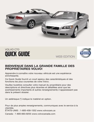 Manuel utilisateur | Volvo C70 2010 Early Guide de démarrage rapide | Fixfr