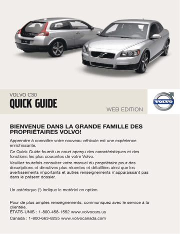 Manuel utilisateur | Volvo C30 2010 Early Guide de démarrage rapide | Fixfr