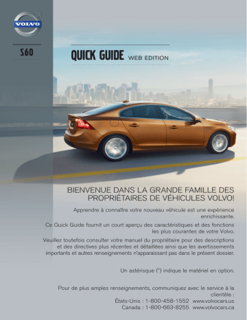 Manuel utilisateur | Volvo S60 2013 Early Guide de démarrage rapide | Fixfr