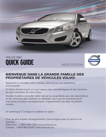Manuel utilisateur | Volvo S60 2012 Early Guide de démarrage rapide | Fixfr