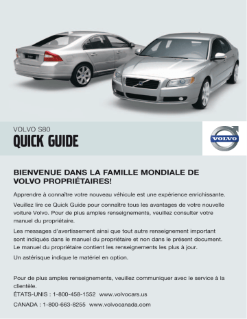 Manuel utilisateur | Volvo S60 2009 Late Guide de démarrage rapide | Fixfr